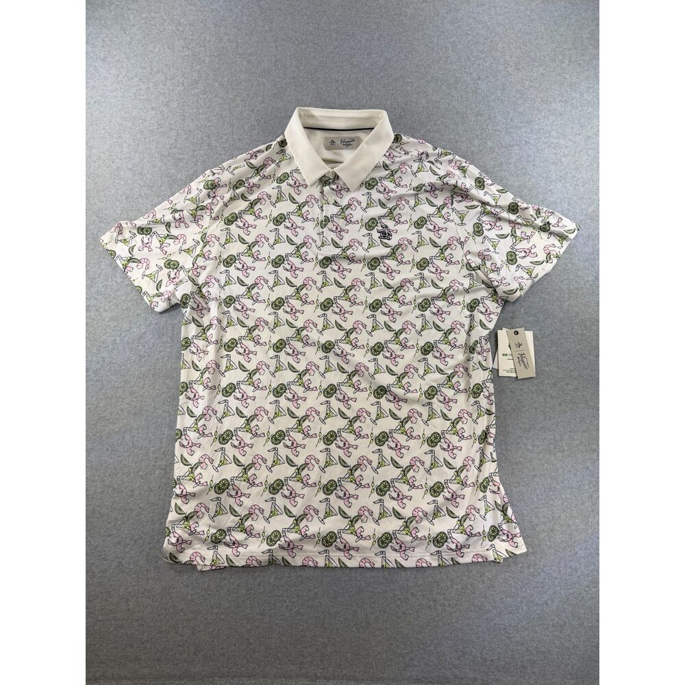 Original Penguin Munsingwear NWT Shrimp Cocktail Print Polo Shirt XXL